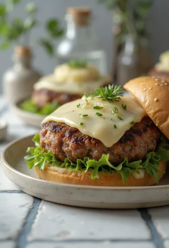 Telečji burger s pehtranom in sirom