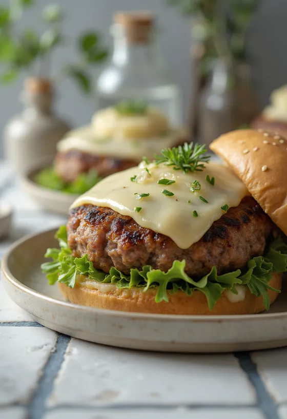 Telečji burger s pehtranom in sirom
