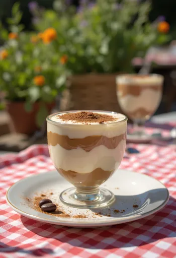 Tiramisu panna cotta v kozarcu