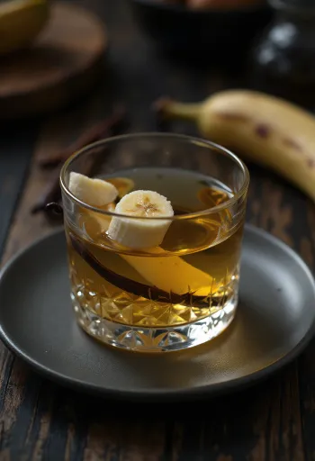 Bananin liker postrežen v steklenici