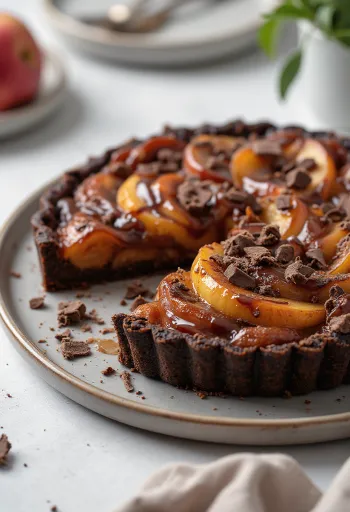 Tarte Tatin s čokolado, karamelni biskvit s čokolado in jabolki