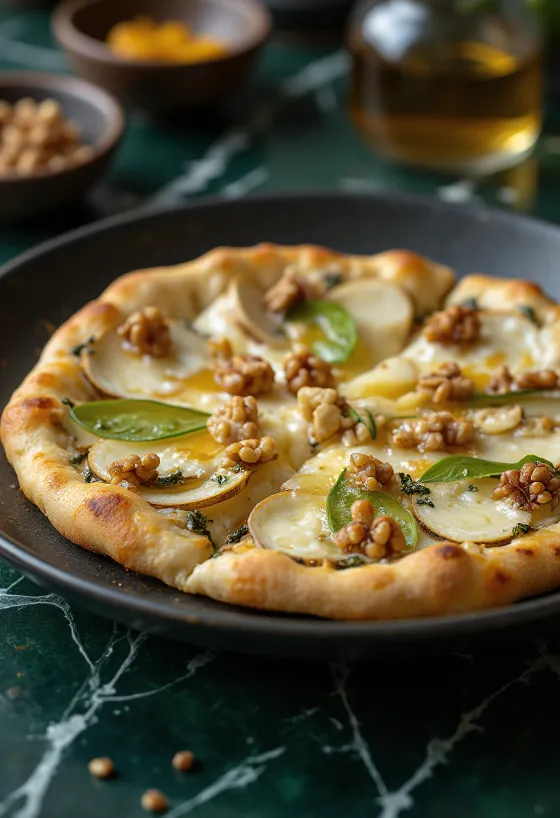Pizza v belgijskem slogu z modrim sirom