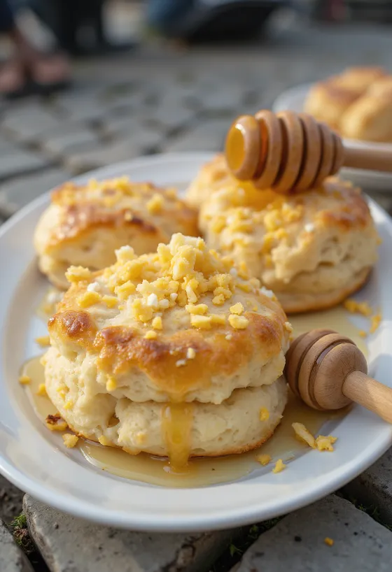 Postrežene pogačice s kozjim sirom in medom