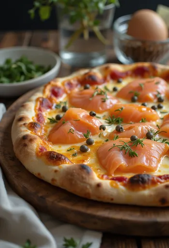 Pizza v danskem slogu z dimljenim lososom