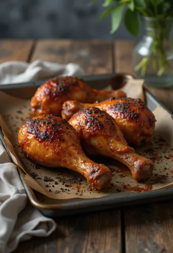 BBQ piščančja stegna postrežena