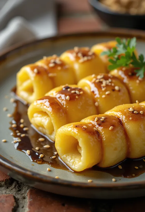 Tamagoyaki s sojino omako, omleta z bogatim nadevom s sojino omako