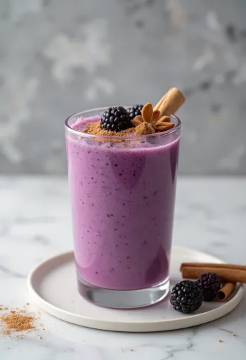 Cimetov robidov smoothie v kozarcu