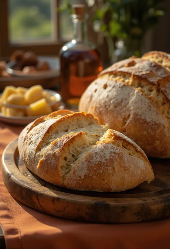 Sveže pečen Pane di Altamura, italijanski kruh z DOP certifikatom