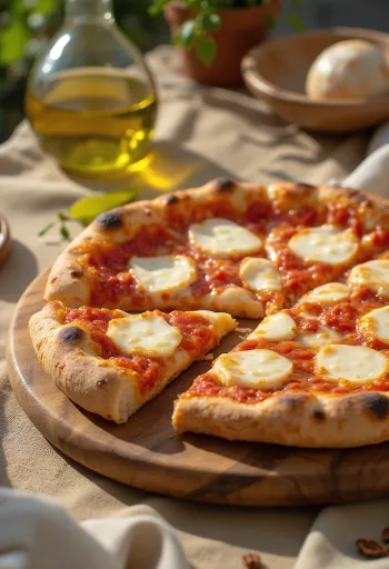 Pica Margarita s polnjenim robom postrežena