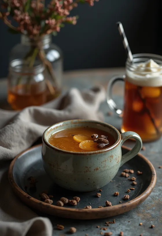 Brinov cider postrežen v kozarcu