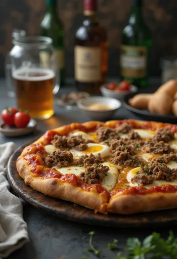 Pizza v mongolskem slogu, postrežena z jagnjetino in začimbami