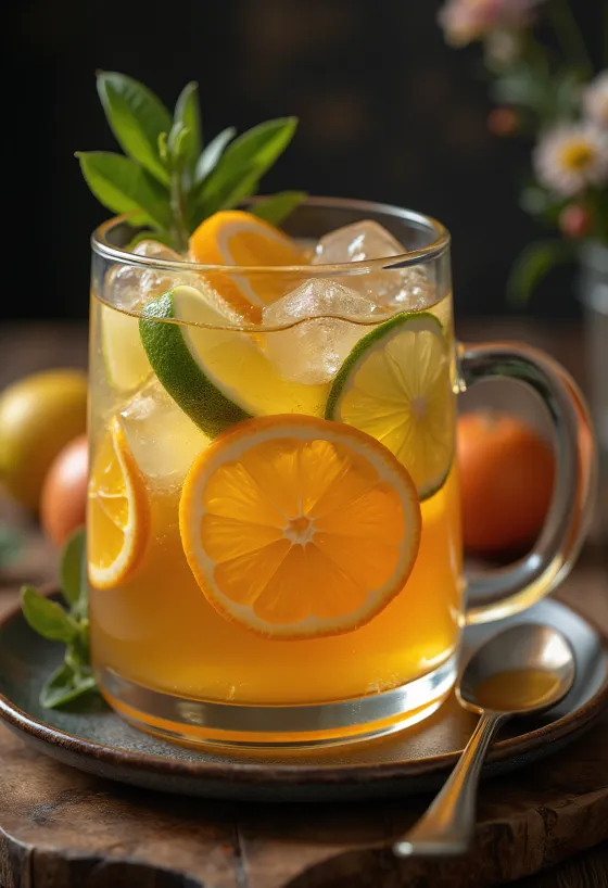 Citrusni cider postrežen