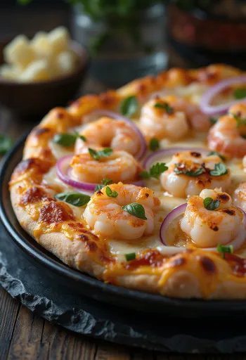 Pizza v švedskem slogu s kozicami