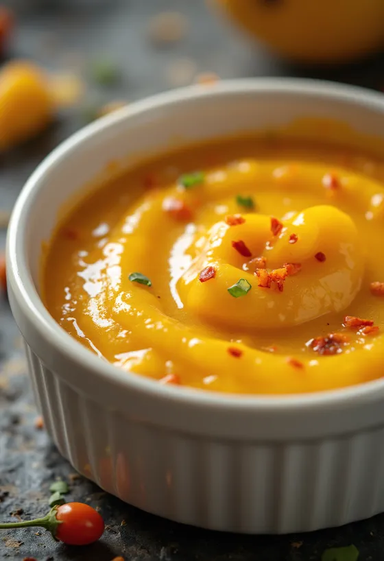 BBQ čili-mango omaka v posodici