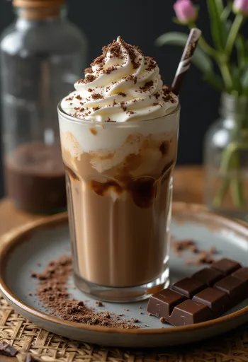 Čokoladni frape postrežen