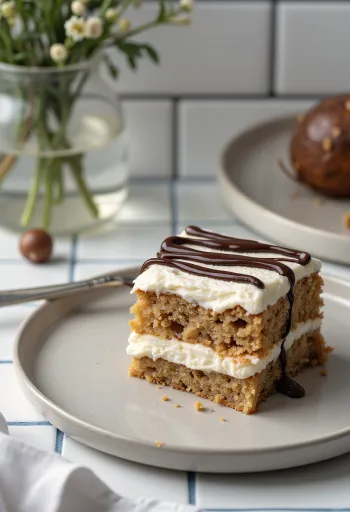 Kostanjeva torta brez sladkorja z maskarponejevo kremo in temno čokolado