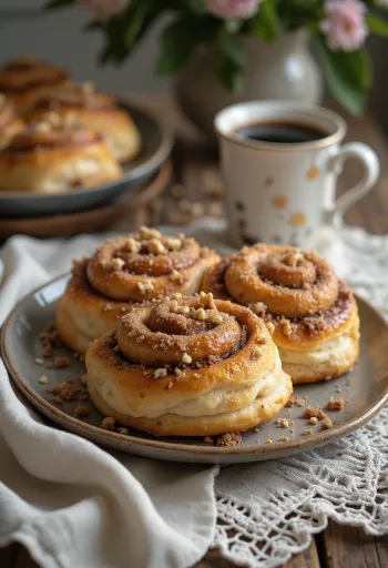 Kanelbulle z lešniki, sveže pečeni
