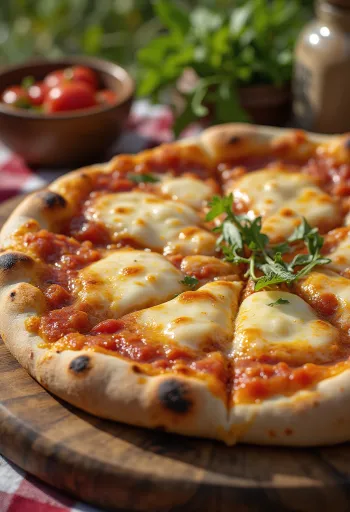 Pizza v turkmenskem slogu, postrežena z lokalno paradižnikovo omako