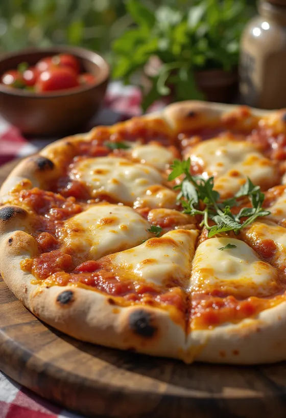 Pizza v turkmenskem slogu, postrežena z lokalno paradižnikovo omako