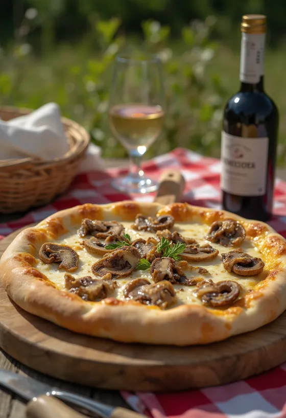 Pizza v uralskem slogu z jurčki