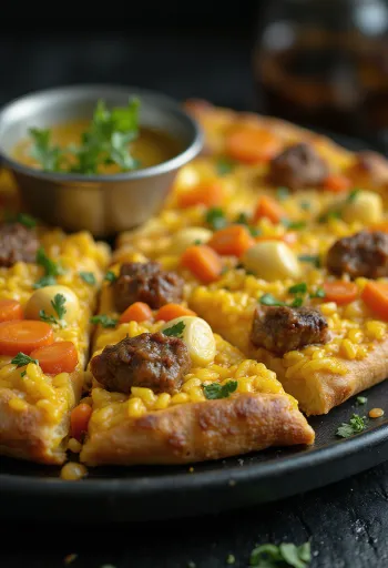 Pizza v uzbeškem slogu z rižem