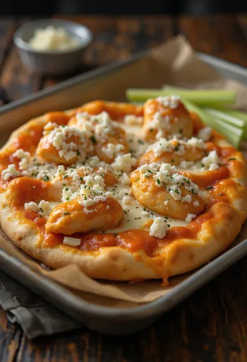 Pizza Buffalo chicken s pikantnim piščancem in modrim sirom