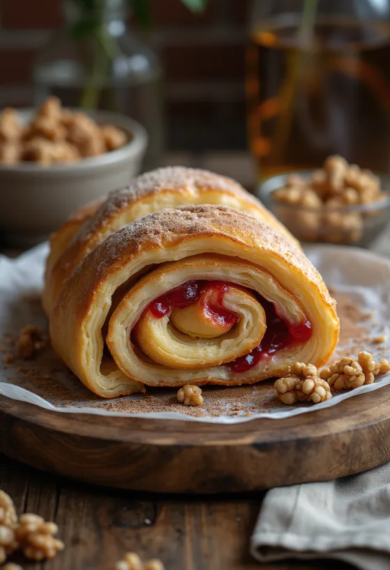 Kürtőskalács z marmelado na krožniku