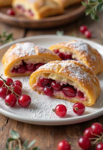 Ribezov zavitek postrežen na krožniku