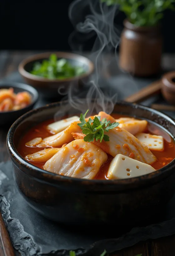 Saengseon Jjigae, korejska ribja juha s tofujem in zelenjavo