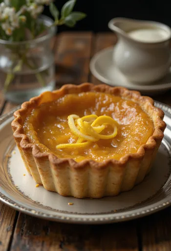 Treacle tart, klasična britanska sladica s karamelnim sirupom in hrustljavim testom