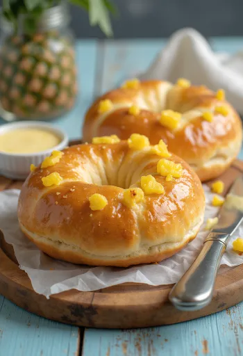 Postrežen ananasov bagel