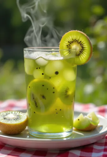 Cider s kivijem v skodelici