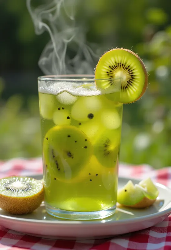 Cider s kivijem v skodelici
