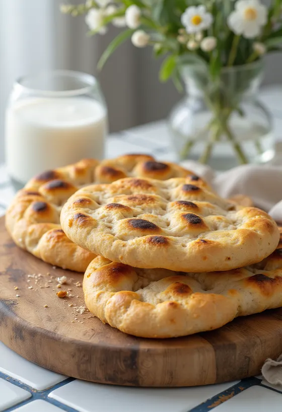 Tunnbröd s polnozrnato moko, sveže pečen, rahlo popečen