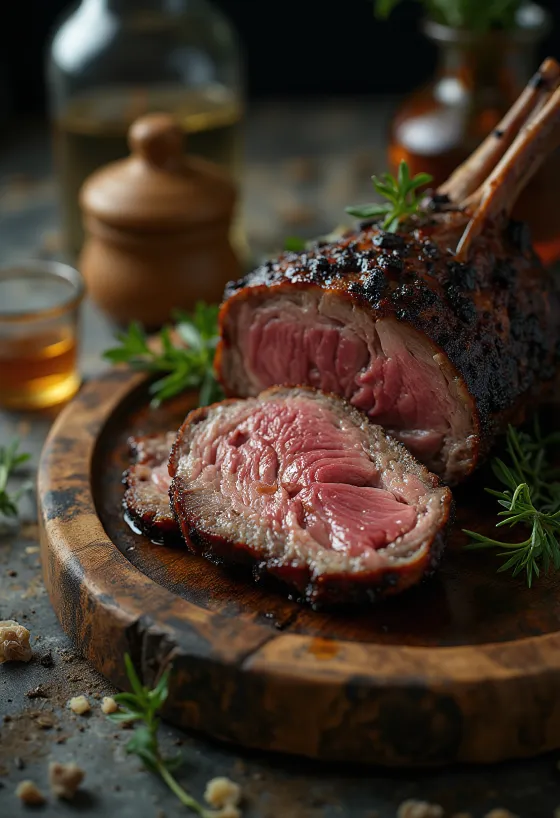 Postreženo prekajeno BBQ jagnječje stegno