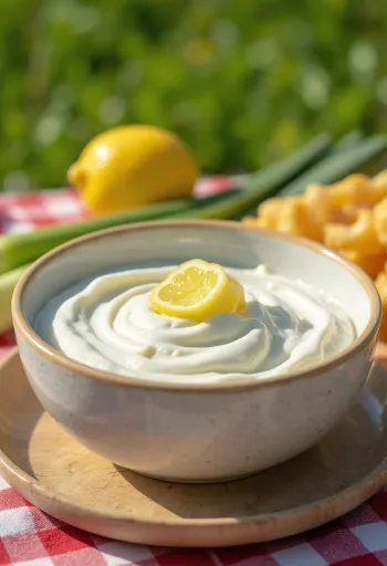 Probiotični jogurt s porom in limono, postrežen v kozarcu, z limonino lupinico in porom