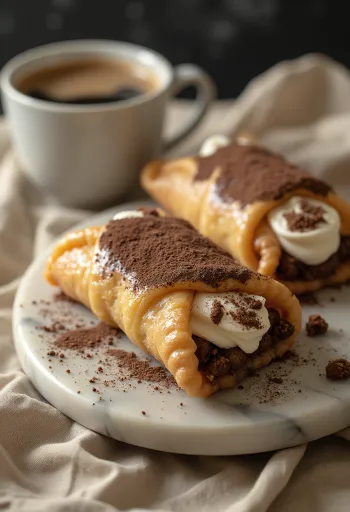 Postreženi tiramisu cannoli