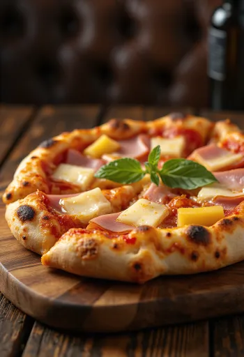 Hawaiian pizza z ananasom in šunko