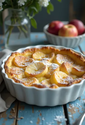 Clafoutis z jabolki, posut s cimetom