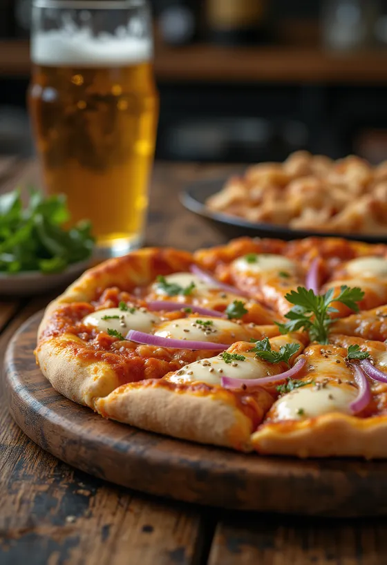 Kimchi pizza s korejskim kimčijem in gochujang omako
