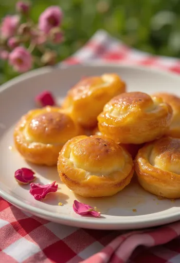 Tulumba z rožno vodo, postreženo sveže in sladko pecivo