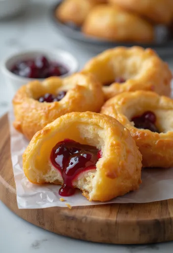 Fry bake z marmelado, zlato rjavo pecivo