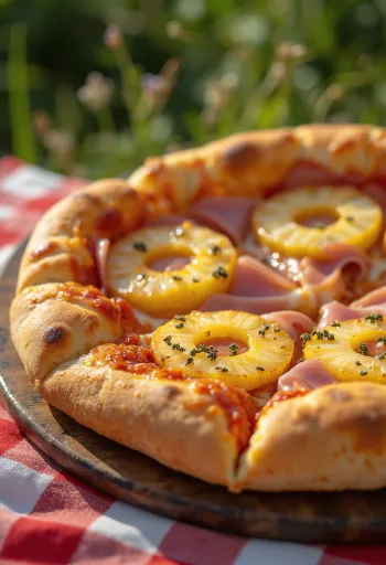 Klasična Hawaii pizza z ananasom in šunko