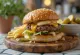 Česnov burger postrežen