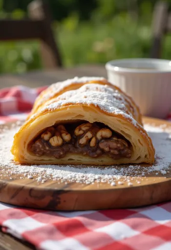 Orehov zavitek postrežen