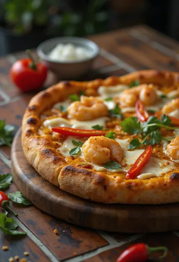 Laksa pizza z malajskimi začimbami in raki