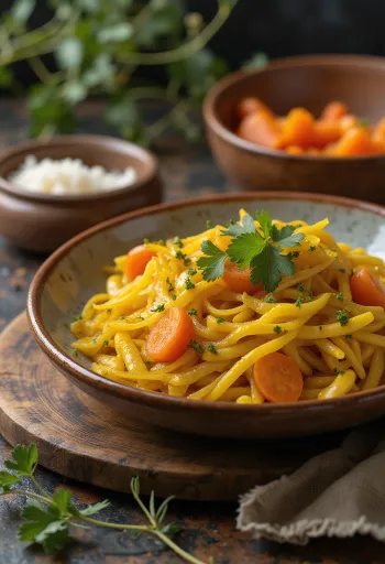 Olluquito s korenjem, postrežen s svežim koriandrom