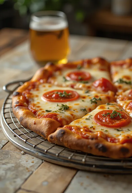 New York Style Pizza s tankim testom in velikimi kosi