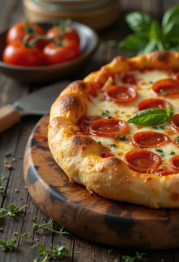 Postrežena Pica Pepperoni s polnjenim robom