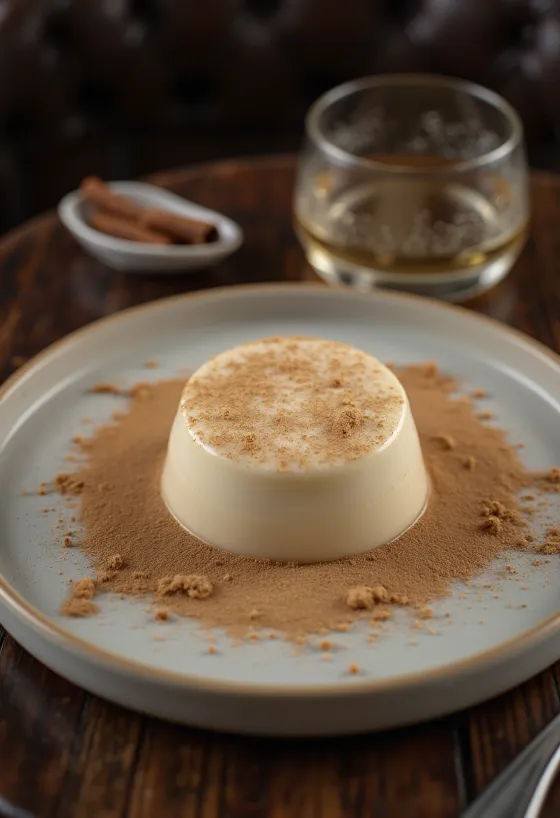Cimetova panna cotta postrežena
